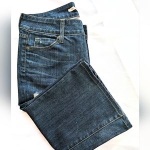 VINCE Mykonos Blue Denim Flared 5 Pocket Jeans. Flat Waist 16"
